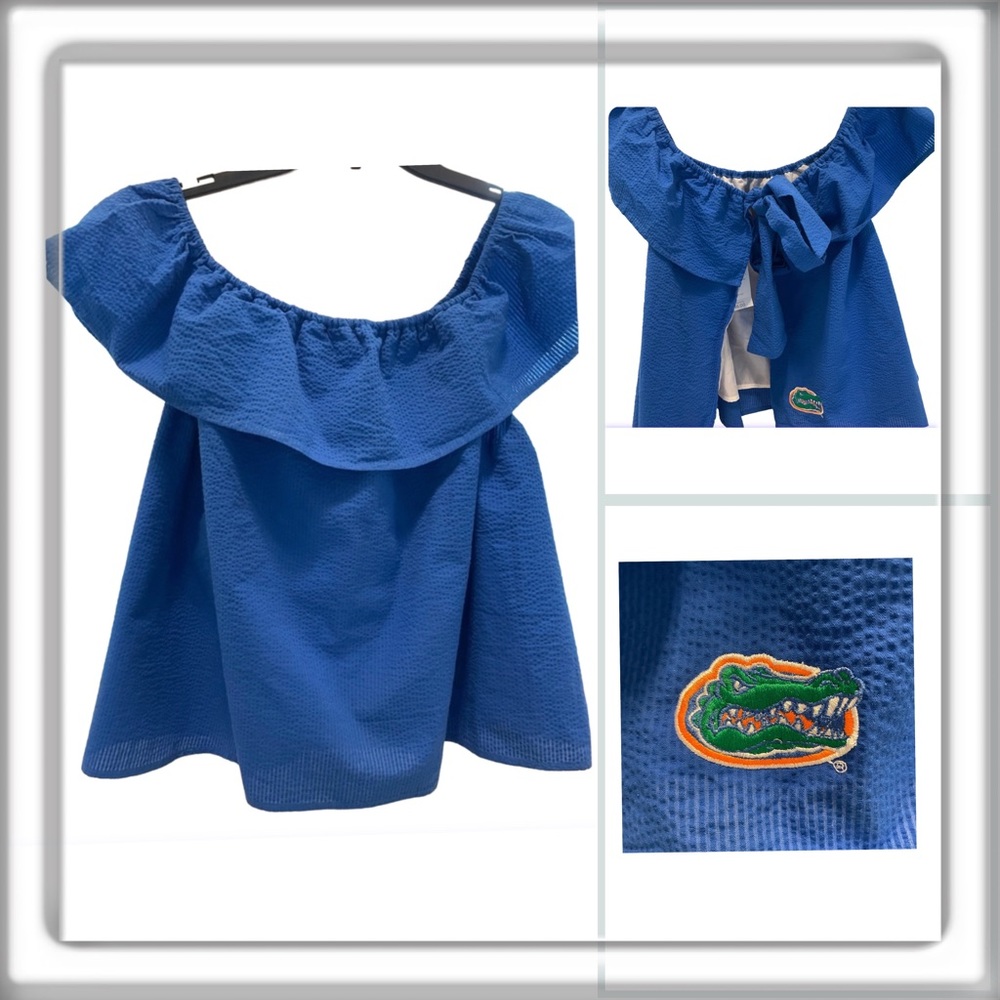 Lauren James Kippy Top Collegiate Blue Tie Back University of Florida Gators UF